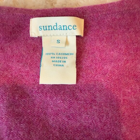 Sundance 100% Cashmere V-Neck Pullover Sweater Purple Women's Size Small - Picture 3 of 5